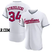 Peter Strzelecki Men's Cleveland Guardians White Authentic Home Jersey