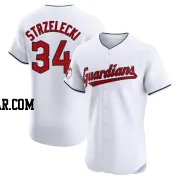 Peter Strzelecki Men's Cleveland Guardians White Elite Home Jersey