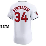 Peter Strzelecki Men's Cleveland Guardians White Elite Home Jersey