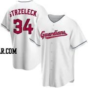 Peter Strzelecki Men's Cleveland Guardians White Replica Home Jersey