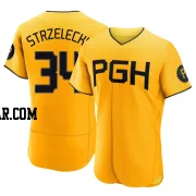 Peter Strzelecki Men's Pittsburgh Pirates Gold Authentic 2023 City Connect Jersey