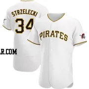 Peter Strzelecki Men's Pittsburgh Pirates White Authentic Home Jersey