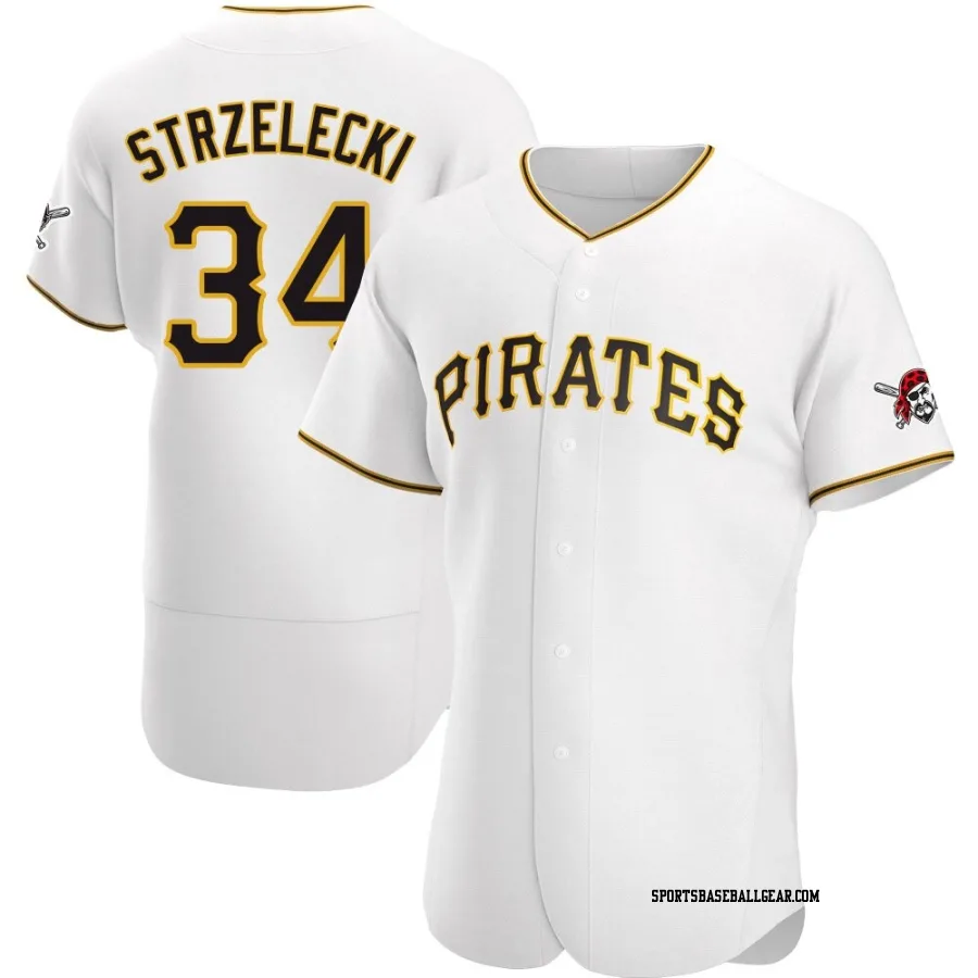 Peter Strzelecki Men's Pittsburgh Pirates White Authentic Home Jersey