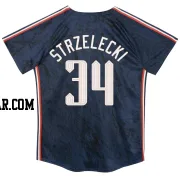 Peter Strzelecki Toddler Cleveland Guardians Navy Limited Preschool & 2024 City Connect Jersey