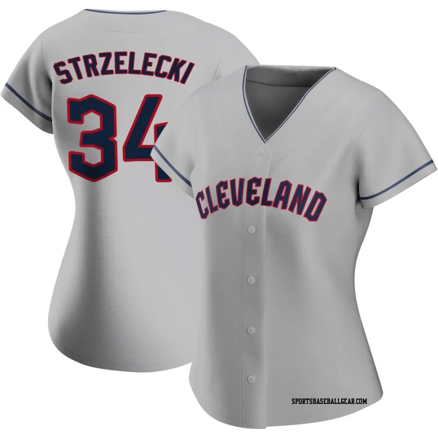 Peter Strzelecki Women's Cleveland Guardians Gray Replica Road Jersey