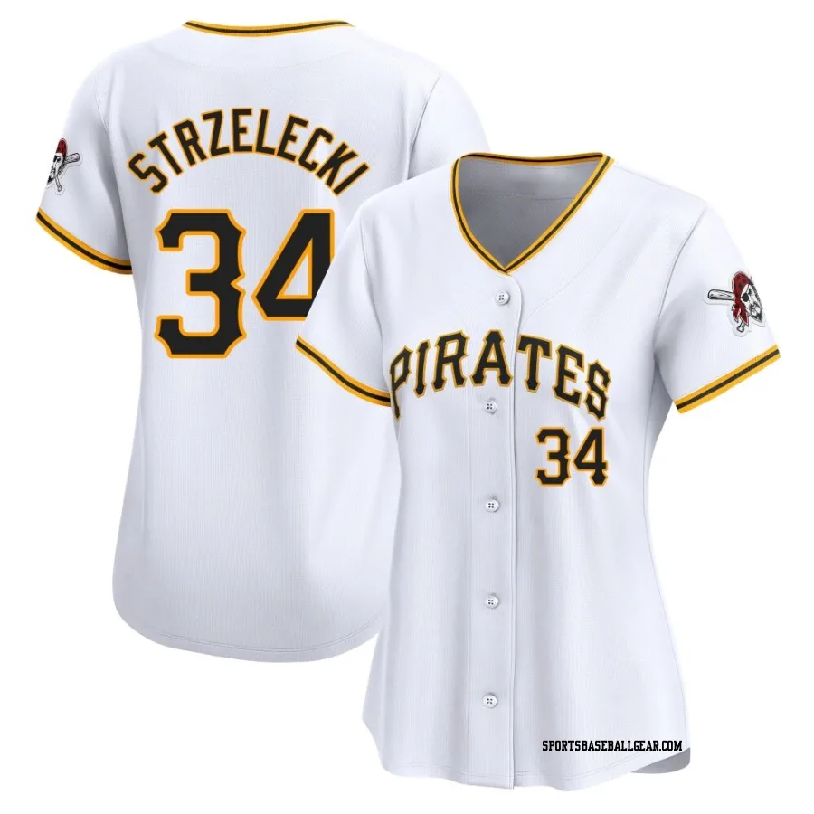 Peter Strzelecki Women's Pittsburgh Pirates White Limited Home Jersey