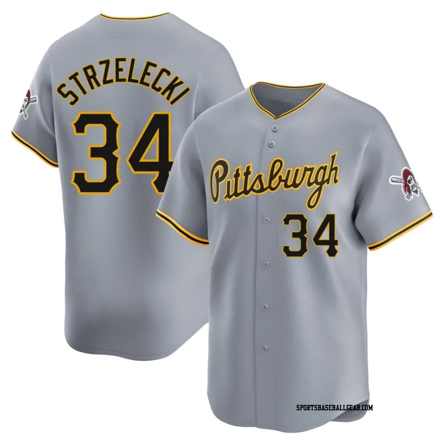 Peter Strzelecki Youth Pittsburgh Pirates Gray Limited Away Jersey