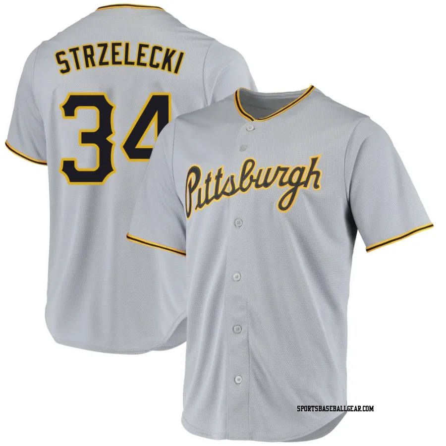 Peter Strzelecki Youth Pittsburgh Pirates Gray Replica Road Jersey