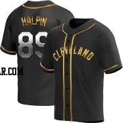 Petey Halpin Men's Cleveland Guardians Black Golden Replica Alternate Jersey