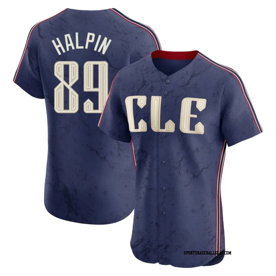 Petey Halpin Men's Cleveland Guardians Navy Elite 2024 City Connect Jersey