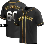 Peyton Battenfield Men's New York Mets Black Golden Replica Alternate Jersey