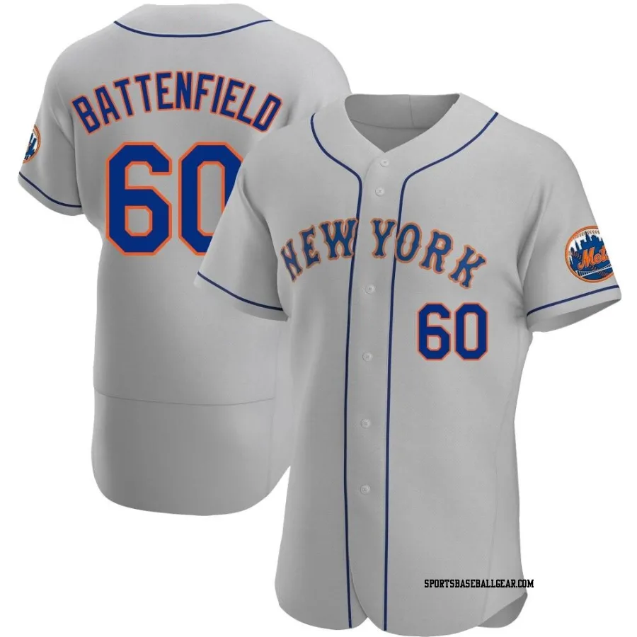 Peyton Battenfield Men's New York Mets Gray Authentic Road Jersey