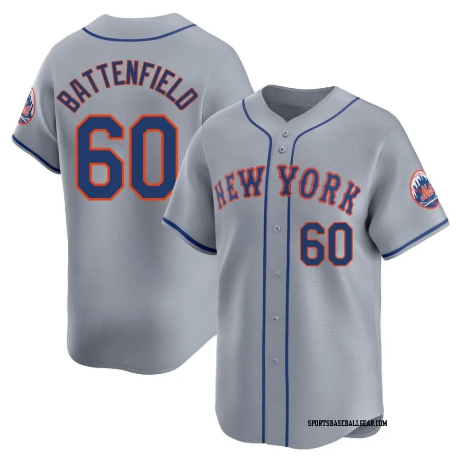 Peyton Battenfield Men's New York Mets Gray Limited Away Jersey