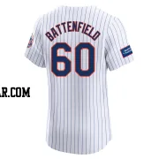 Peyton Battenfield Men's New York Mets White Elite Home Patch Jersey