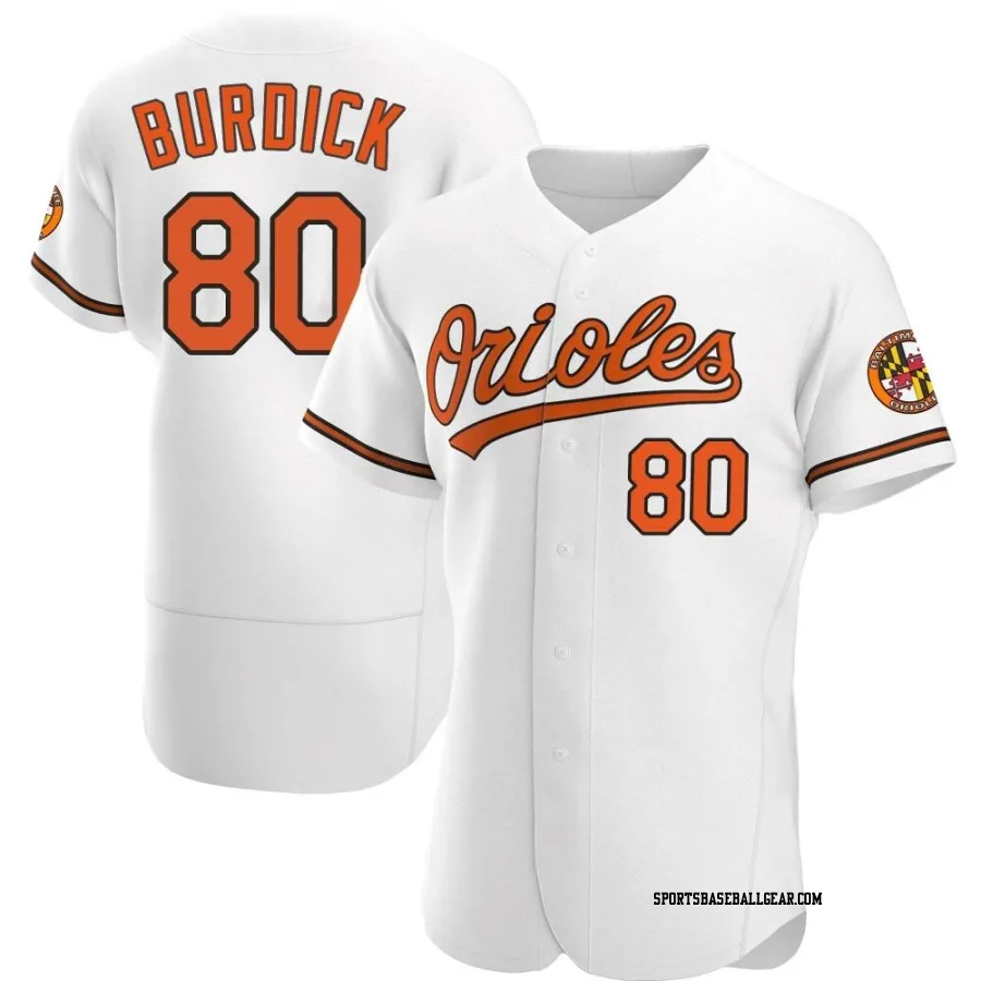 Peyton Burdick Men's Baltimore Orioles White Authentic Home Jersey