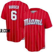 Peyton Burdick Men's Miami Marlins Red Replica 2021 City Connect Jersey