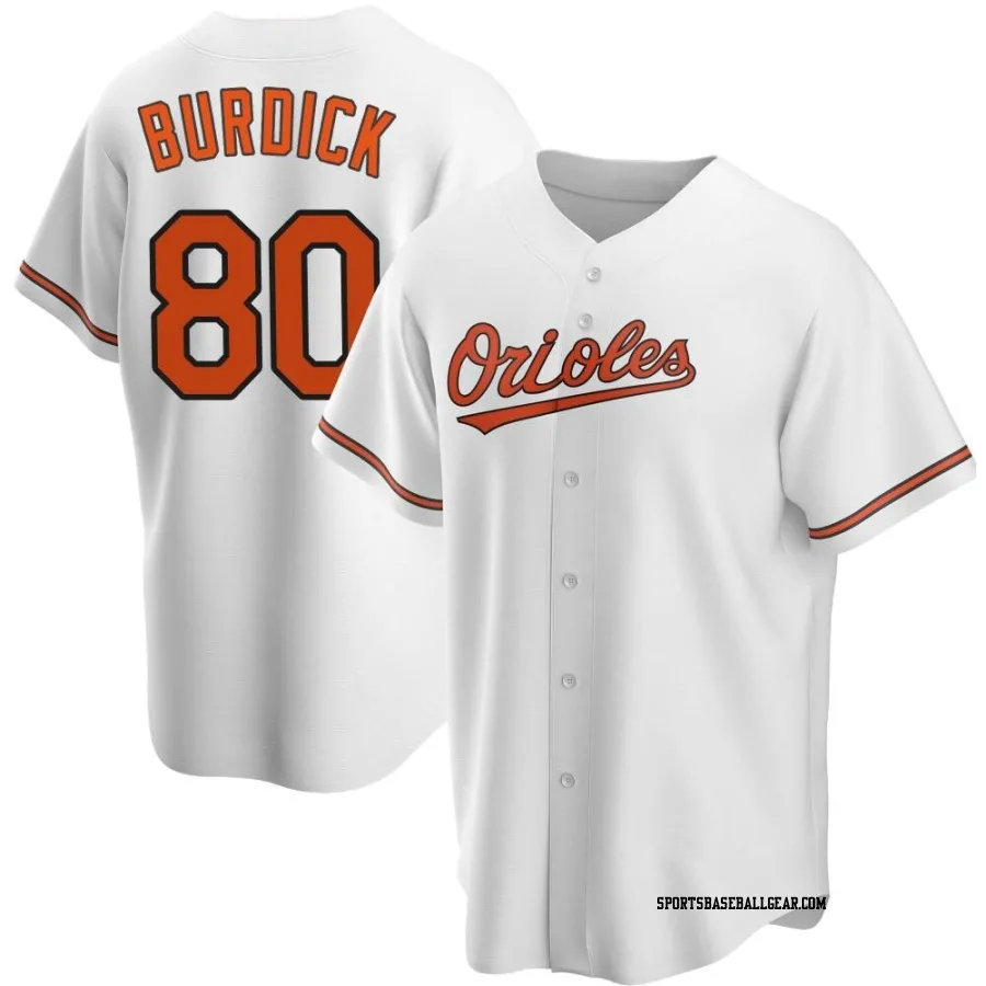 Peyton Burdick Youth Baltimore Orioles White Replica Home Jersey