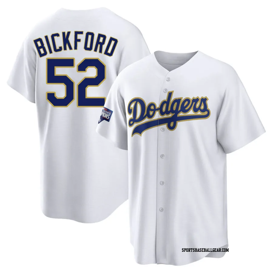 Phil Bickford Men's Los Angeles Dodgers White/Gold Replica 2021 Gold Program Player Jersey