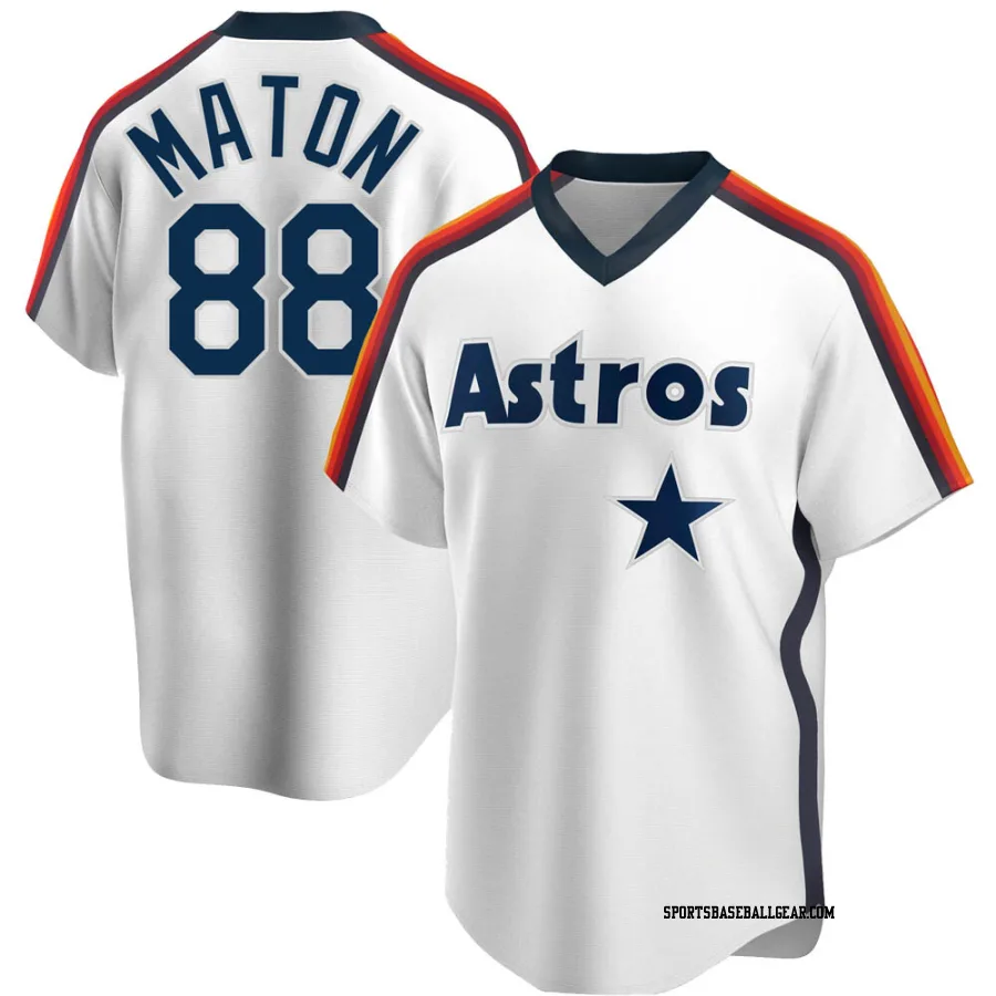 Phil Maton Men's Houston Astros White Replica Home Cooperstown Collection Team Jersey