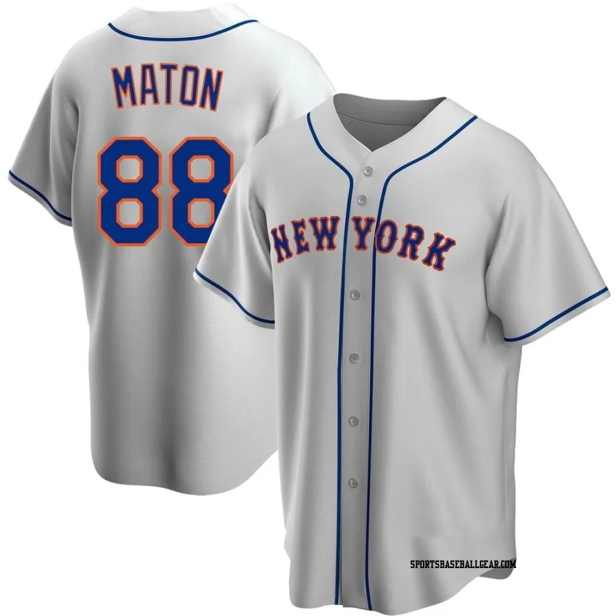 Phil Maton Men's New York Mets Gray Replica Road Jersey