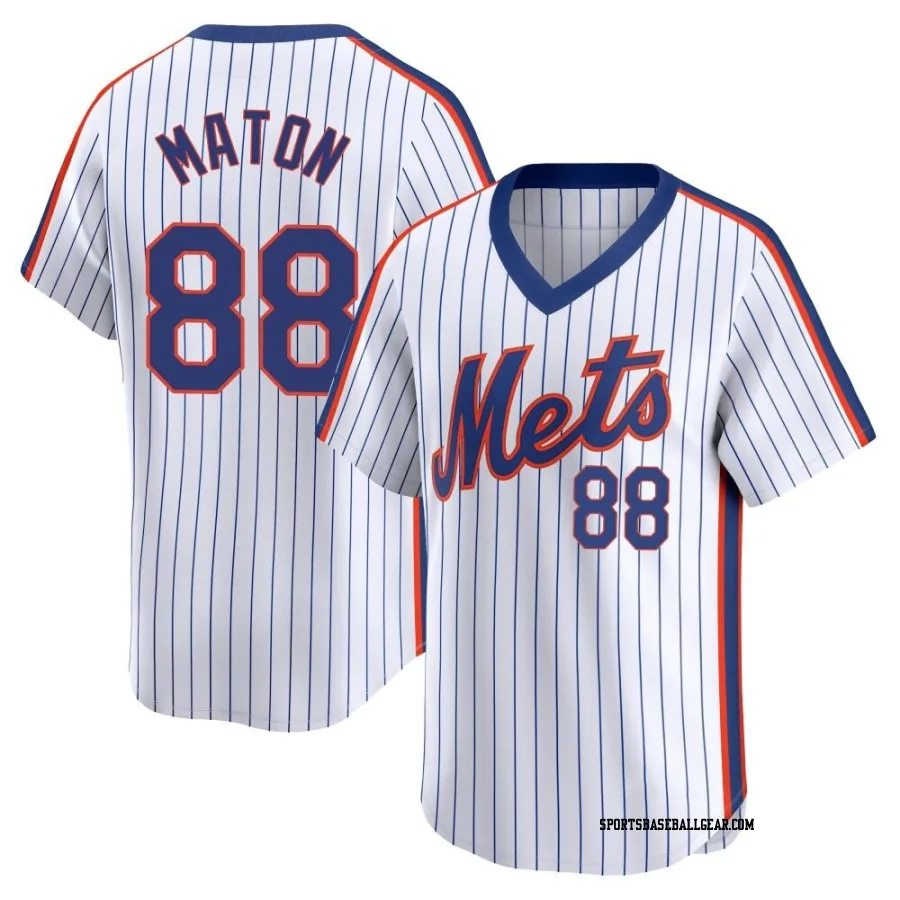 Phil Maton Men's New York Mets White Limited Cooperstown Collection Jersey