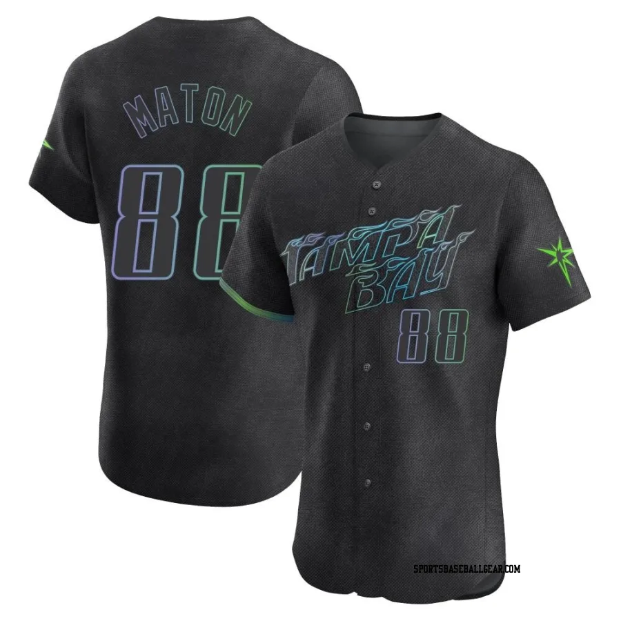 Phil Maton Men's Tampa Bay Rays Charcoal Elite 2024 City Connect Jersey