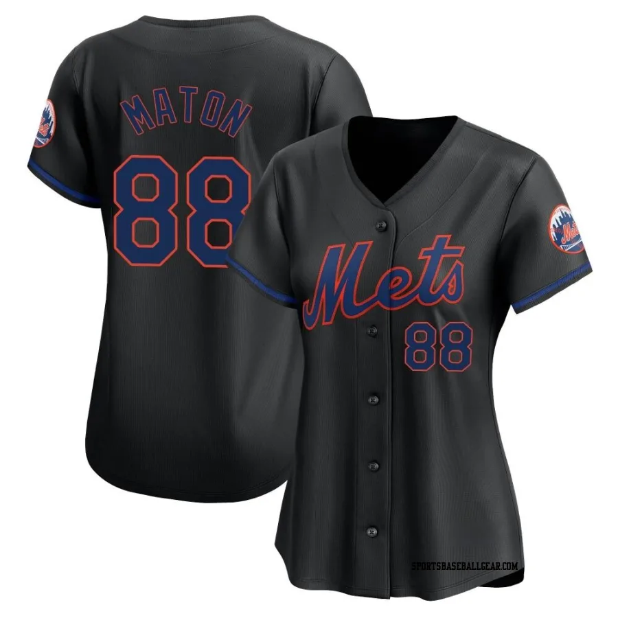 Phil Maton Women's New York Mets Black Limited Alternate Jersey