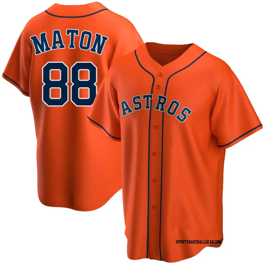 Phil Maton Youth Houston Astros Orange Replica Alternate Jersey