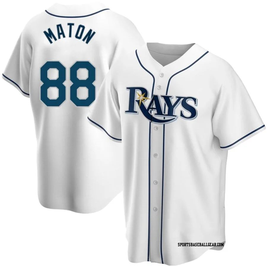 Phil Maton Youth Tampa Bay Rays White Replica Home Jersey