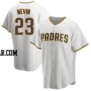 Phil Nevin Men's San Diego Padres White/Brown Replica Home Jersey