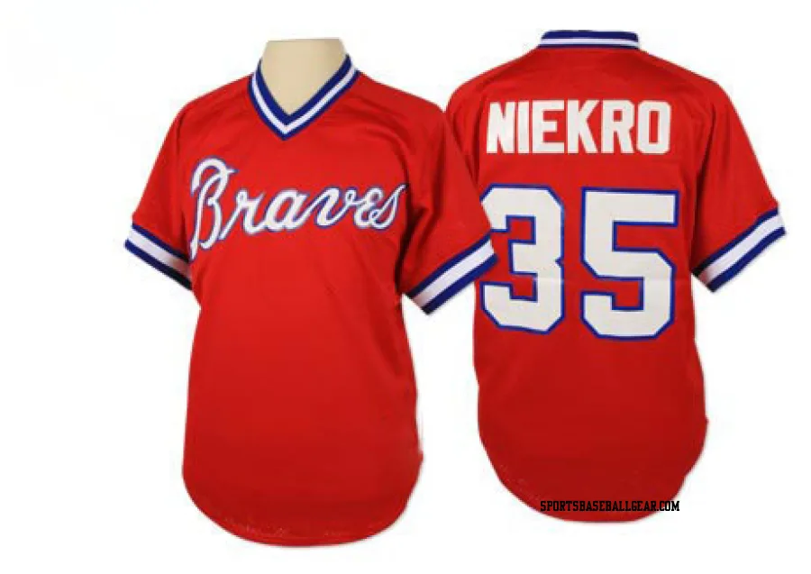 Phil Niekro Men's Atlanta Braves Red Replica 1980 Throwback Jersey