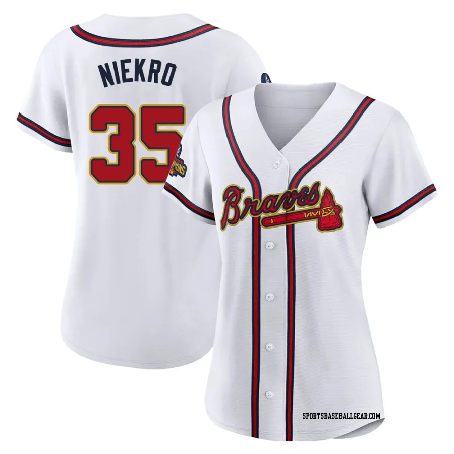 Phil Niekro Women's Atlanta Braves Gold Authentic White 2022 Program Jersey