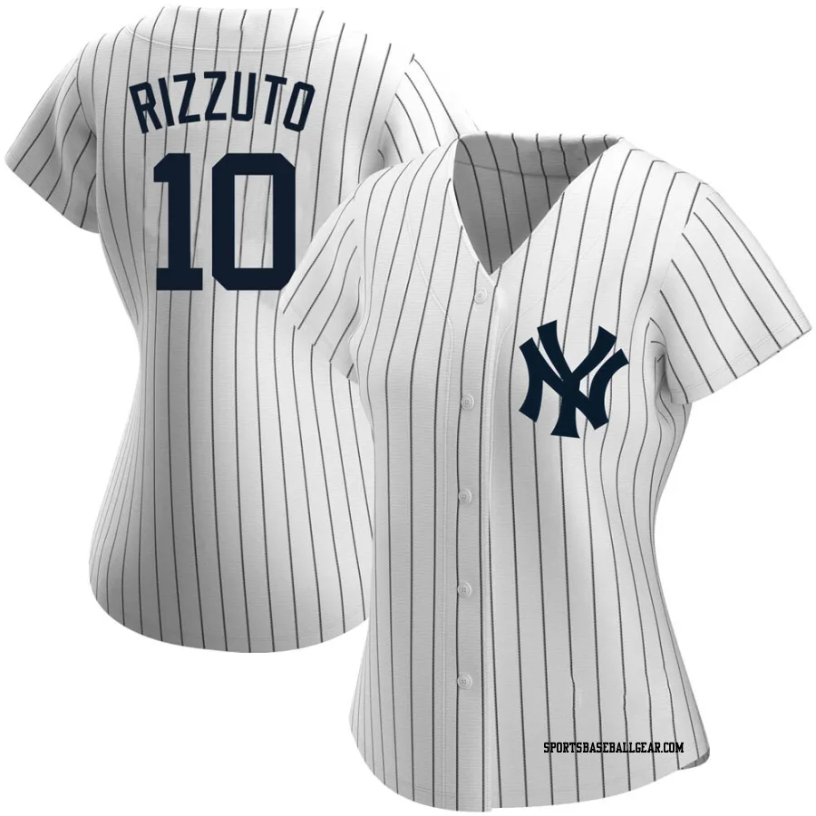 Phil Rizzuto Women's New York Yankees White Replica Home Name Jersey