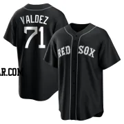 Phillips Valdez Men's Boston Red Sox Black/White Replica Jersey