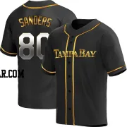 Phoenix Sanders Men's Tampa Bay Rays Black Golden Replica Alternate Jersey