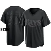 Phoenix Sanders Men's Tampa Bay Rays Black Replica Pitch Fashion Jersey