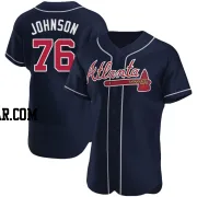 Pierce Johnson Men's Atlanta Braves Navy Authentic Alternate Jersey