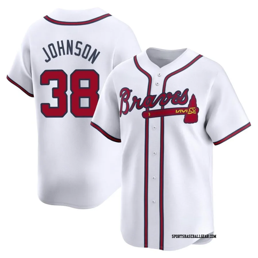 Pierce Johnson Men's Atlanta Braves White Limited Home Jersey