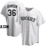 Pierce Johnson Men's Colorado Rockies White Replica Home Jersey