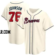 Pierce Johnson Youth Atlanta Braves Cream Replica Alternate Jersey