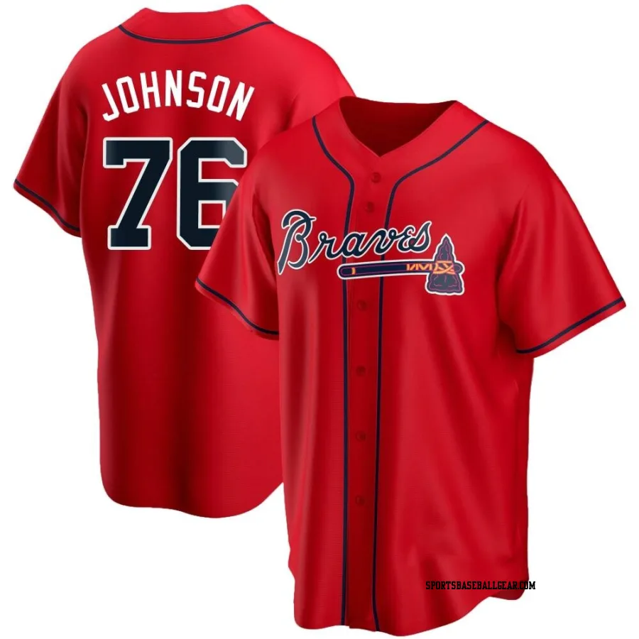 Pierce Johnson Youth Atlanta Braves Red Replica Alternate Jersey