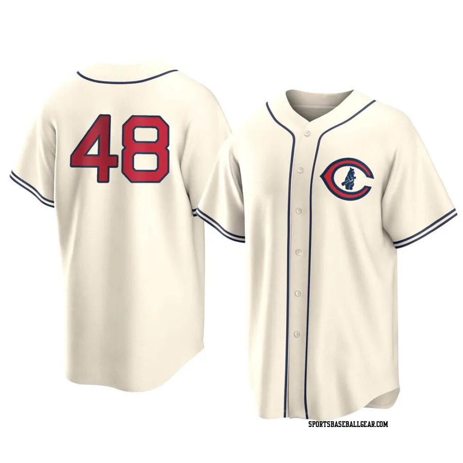 P.J. Higgins Men's Chicago Cubs Cream Replica 2022 Field Of Dreams Jersey