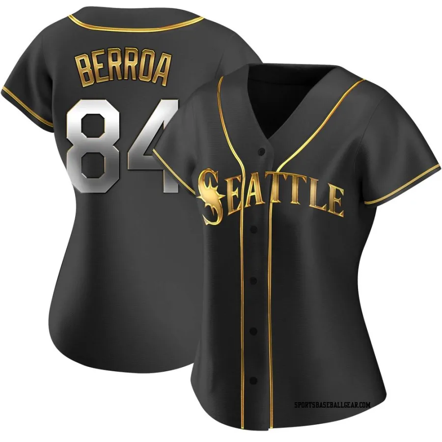 Prelander Berroa Women's Seattle Mariners Black Golden Replica Alternate Jersey