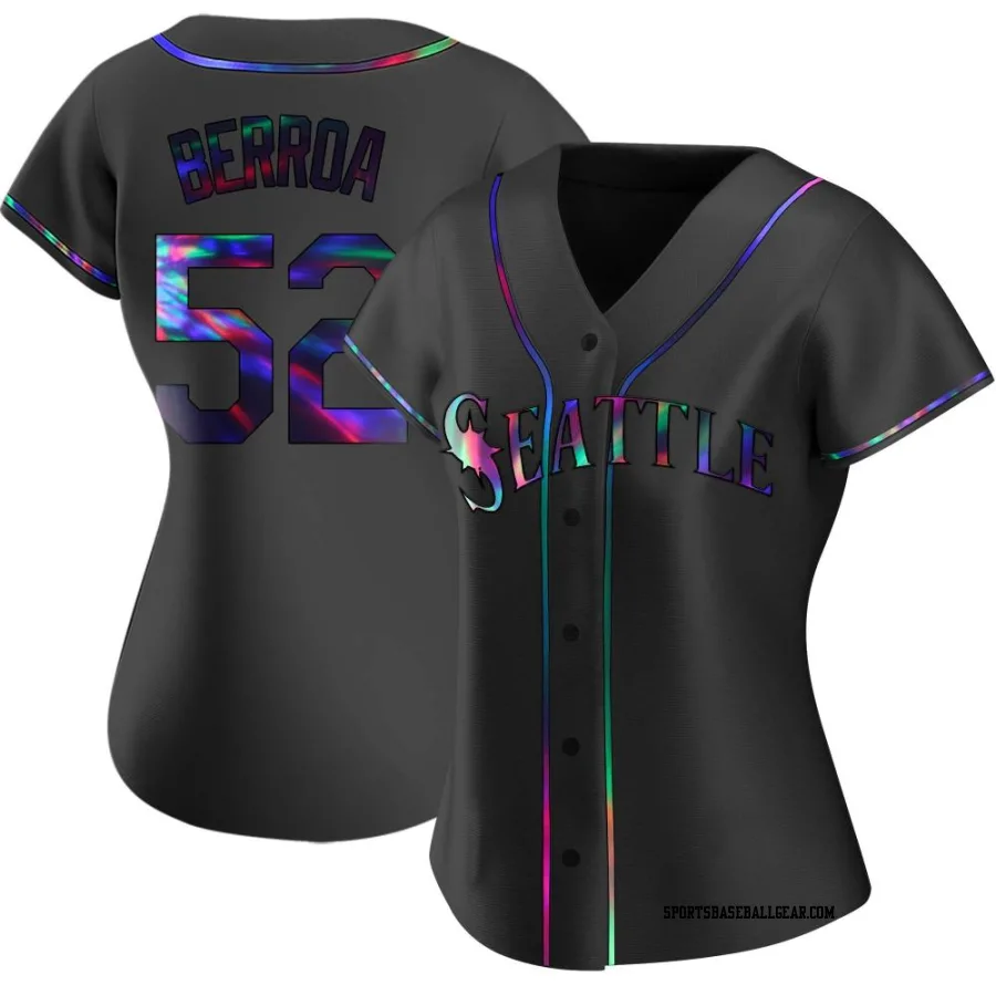 Prelander Berroa Women's Seattle Mariners Black Holographic Replica Alternate Jersey