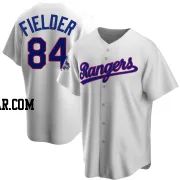 Prince Fielder Men's Texas Rangers White Replica Home Cooperstown Collection 2023 World Series Champions Jersey