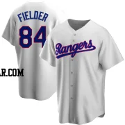 Prince Fielder Men's Texas Rangers White Replica Home Cooperstown Collection Jersey