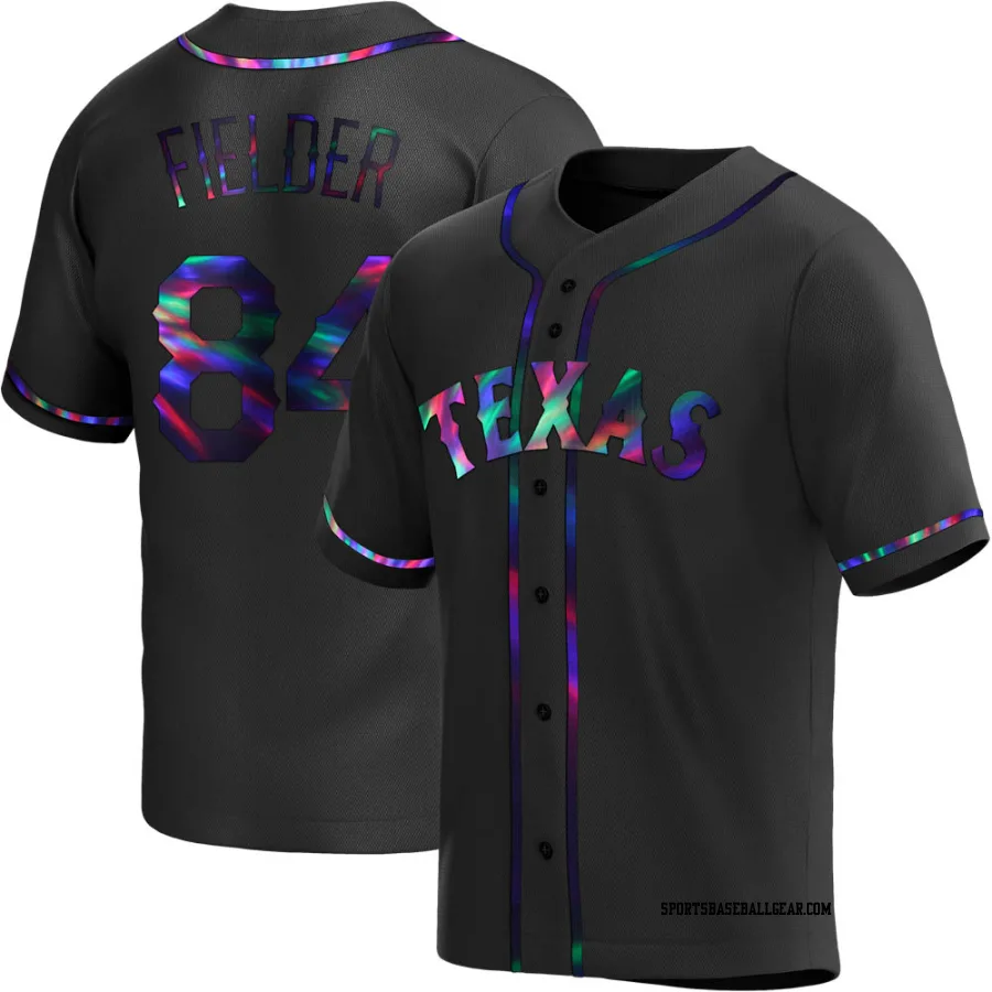 Prince Fielder Youth Texas Rangers Black Holographic Replica Alternate Jersey