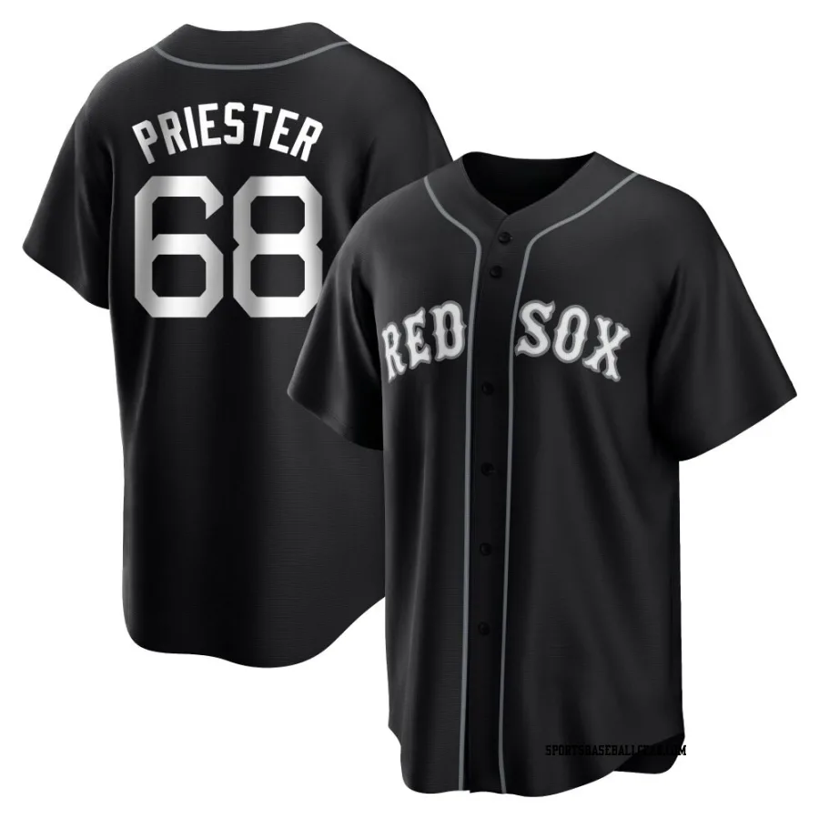 Quinn Priester Men's Boston Red Sox Black/White Replica Jersey