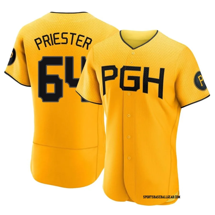 Quinn Priester Men's Pittsburgh Pirates Gold Authentic 2023 City Connect Jersey