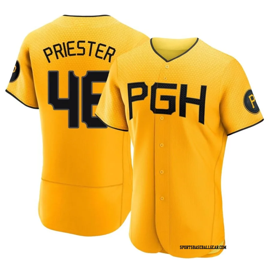 Quinn Priester Men's Pittsburgh Pirates Gold Authentic 2023 City Connect Jersey